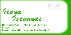 ilona istvandi business card